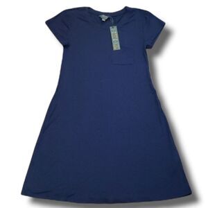 Mix by 41 Hawthorn Alison Navy‎ Blue Short Sleeve T-Shirt Pocket Dress Small NWT